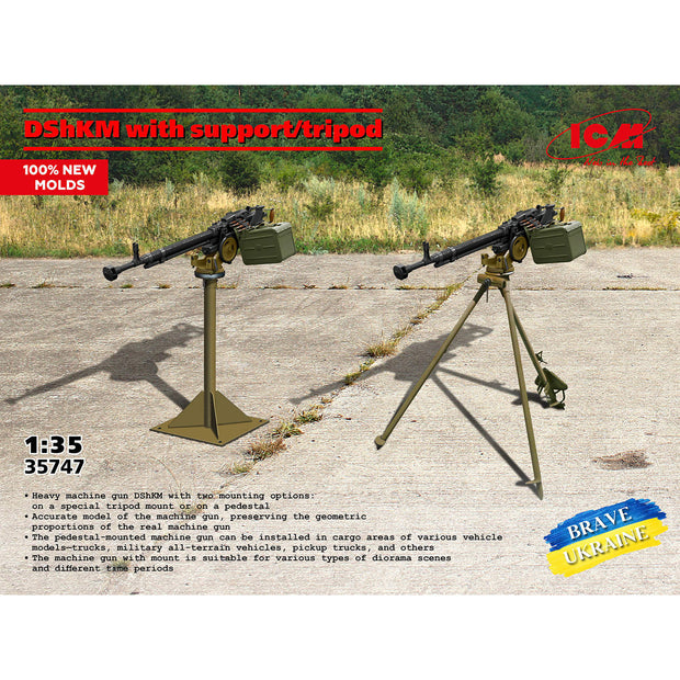 DShKM with support/tripod Scale 1:35 ICM35747 Plastic Model Weapon Kit