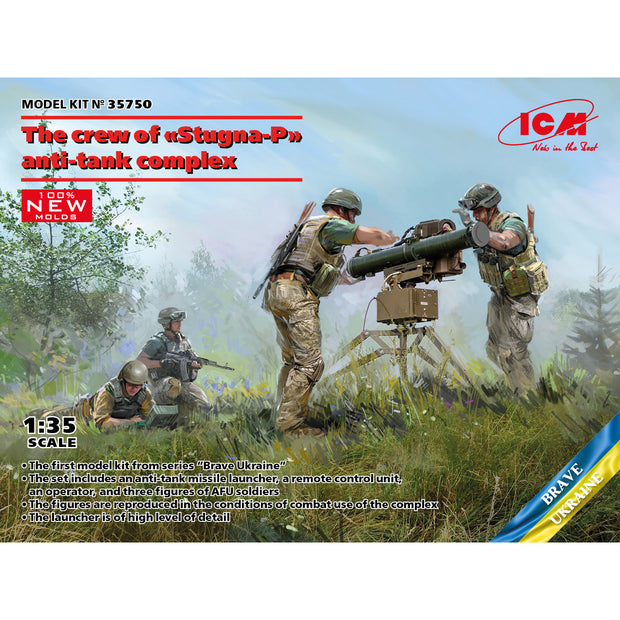 ICM 35750 model 1:35 Ukrainian soldiers with Anti-Tank Guided Missile Stugna-P