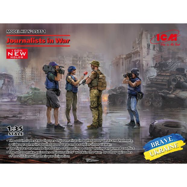 ICM 35751 Plastic models figures Scale 1:35 Journalists in War (4 figures)