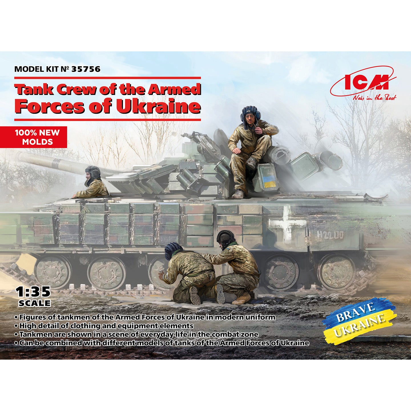 Tank Crew of the Armed Forces of Ukraine Plastic Model Kit Figures 1:35 ICM35756