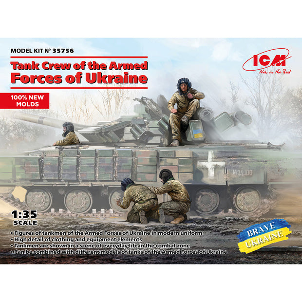 Tank Crew of the Armed Forces of Ukraine Plastic Model Kit Figures 1:35 ICM35756