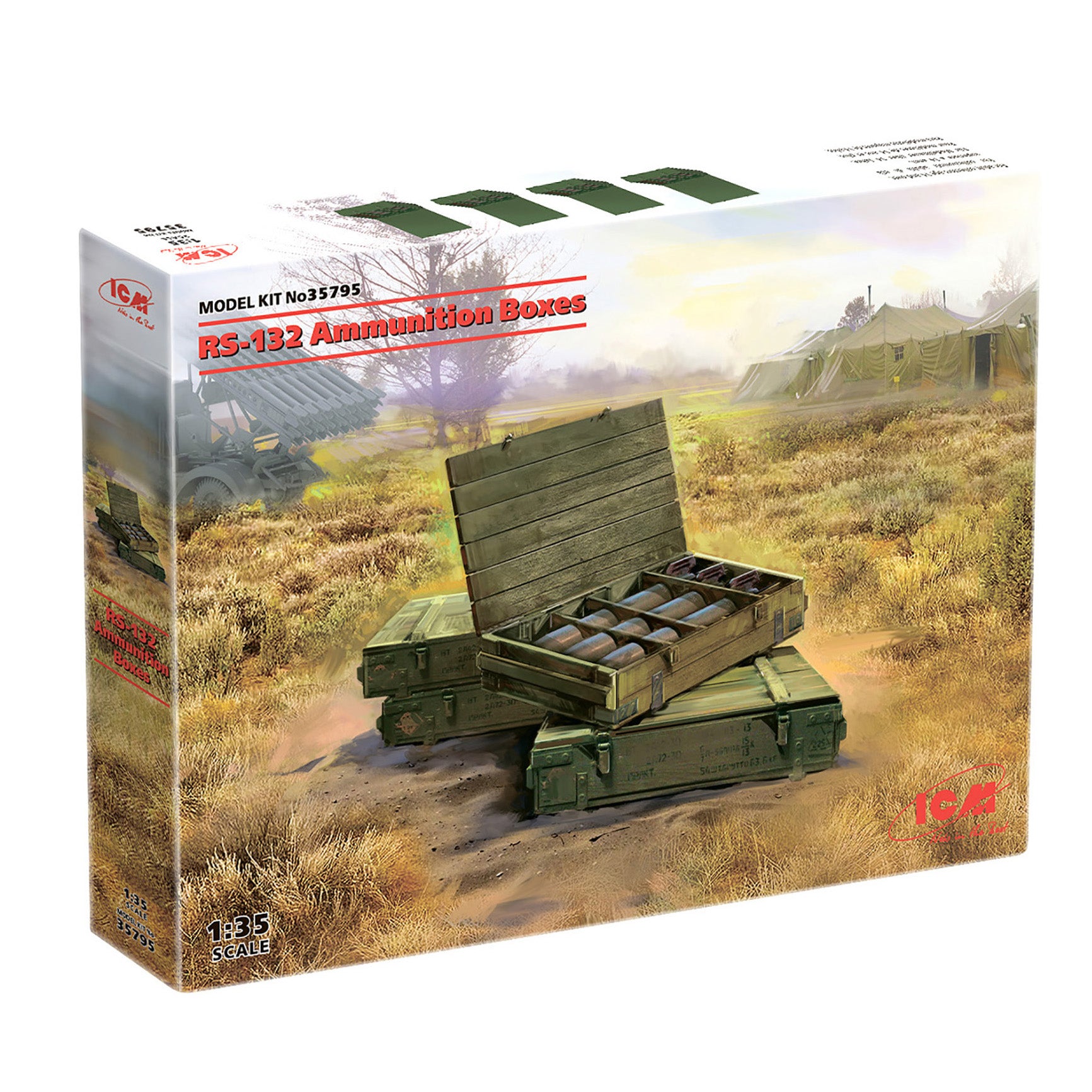 ICM 35795 Plastic model kit Scale 1:35 RS-132 Ammunition Boxes - kits models