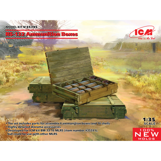 ICM 35795 Plastic model kit Scale 1:35 RS-132 Ammunition Boxes - kits models