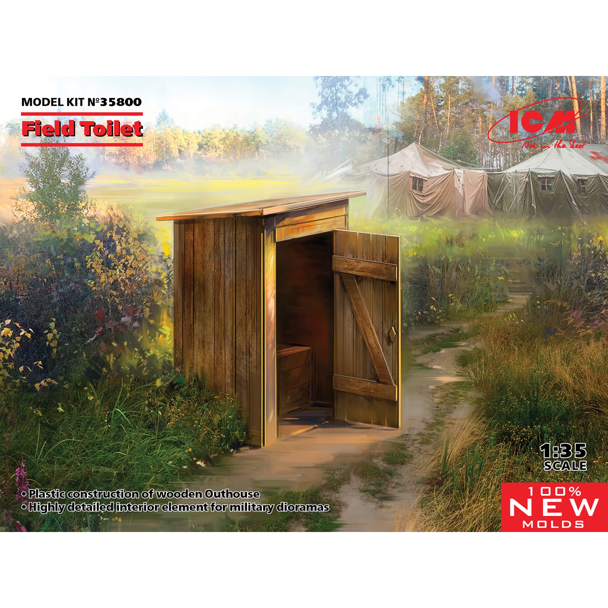 ICM35800 modelling plastic kit Scale 1:35 Field toilet composite model, modeling