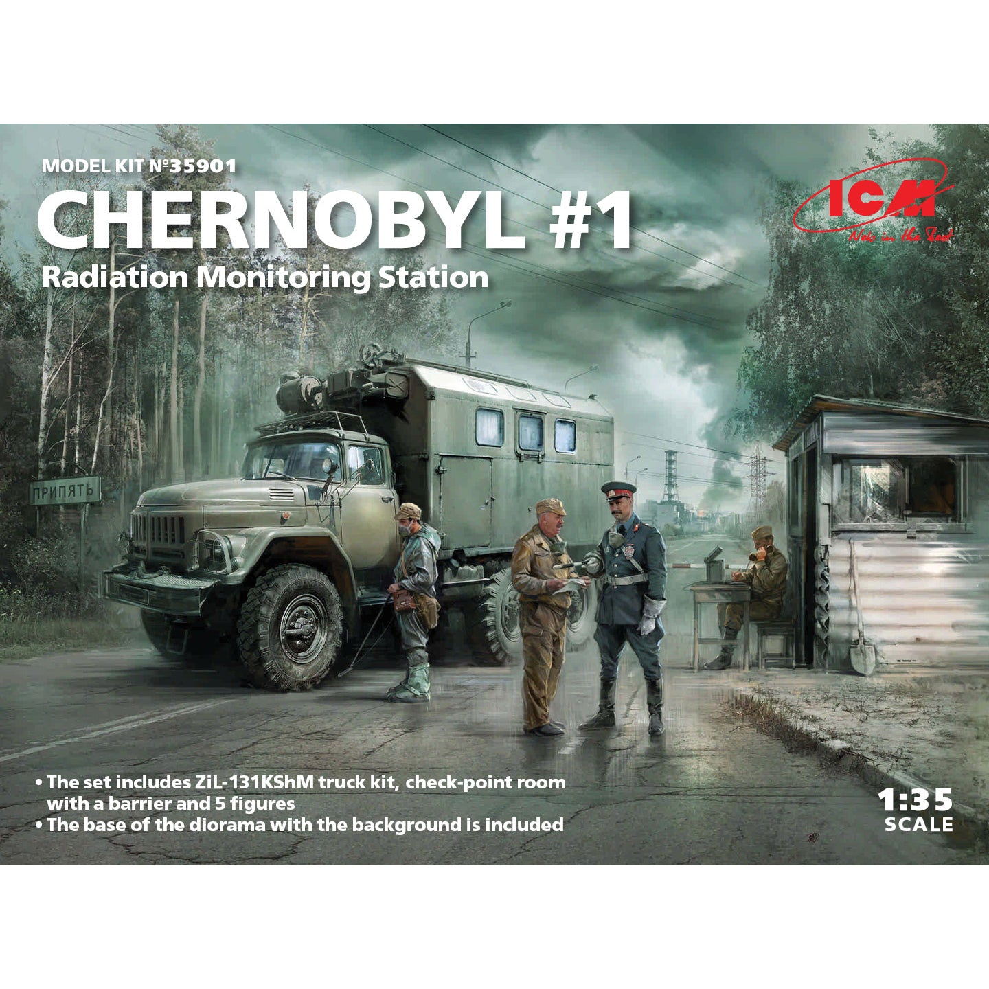 ICM 35901 Plastic model kit Scale 1:35 Chernobyl#1. Radiation Monitoring Station