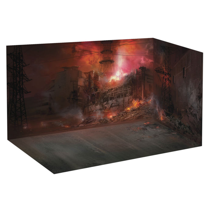 Chernobyl 2. Fire Fighters (AC-40-137A firetruck + 4 figures + diorama base with background) Scale 1/35 ICM 35902