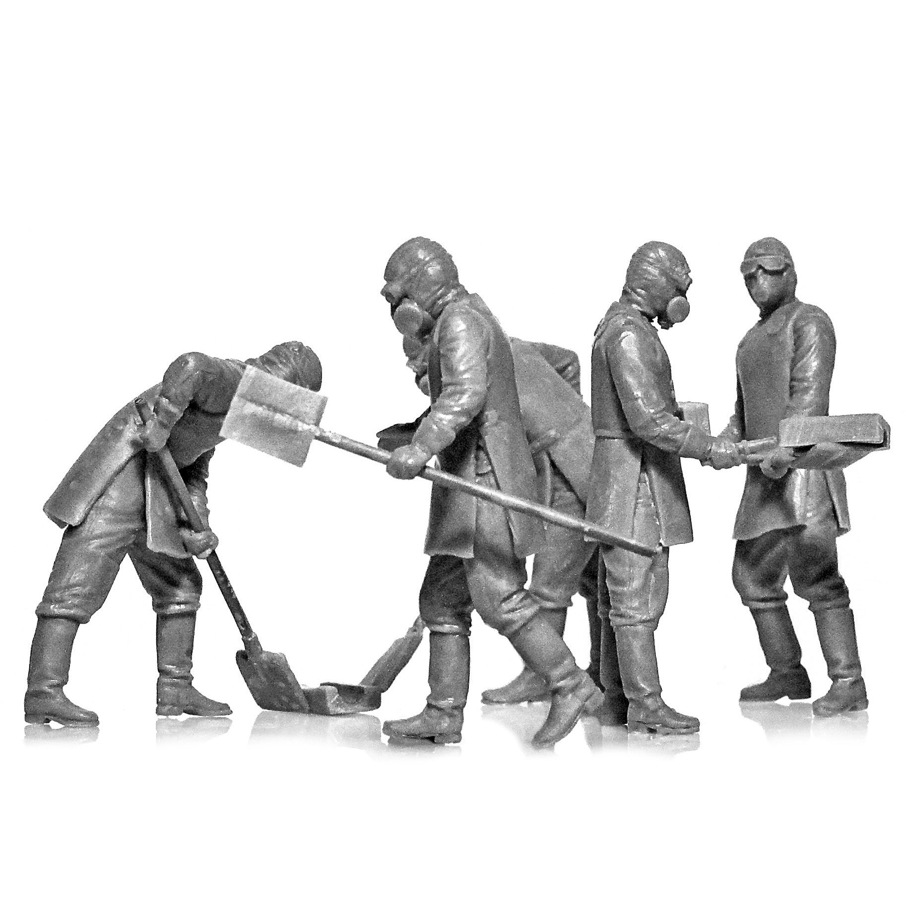 ICM 35903 Plastic model kit Scale 1:35 Chernobyl #3. Rubble cleaners (5 figures)