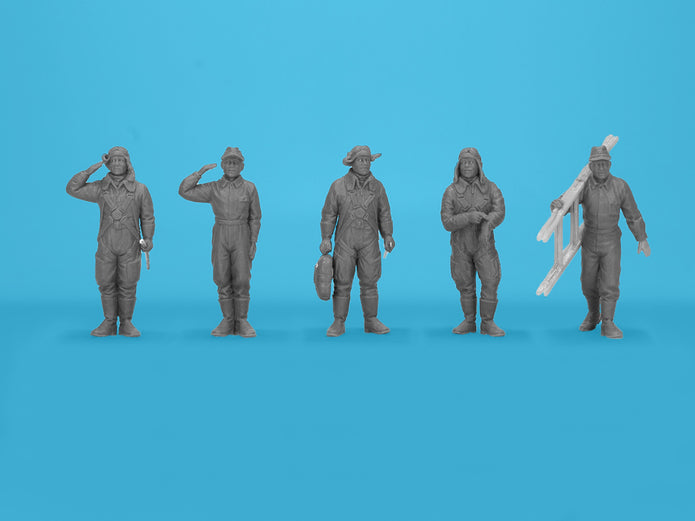 Japanese pilots and Ground Personnel WWII 1:48 Plastic Figures Kit ICM 48053