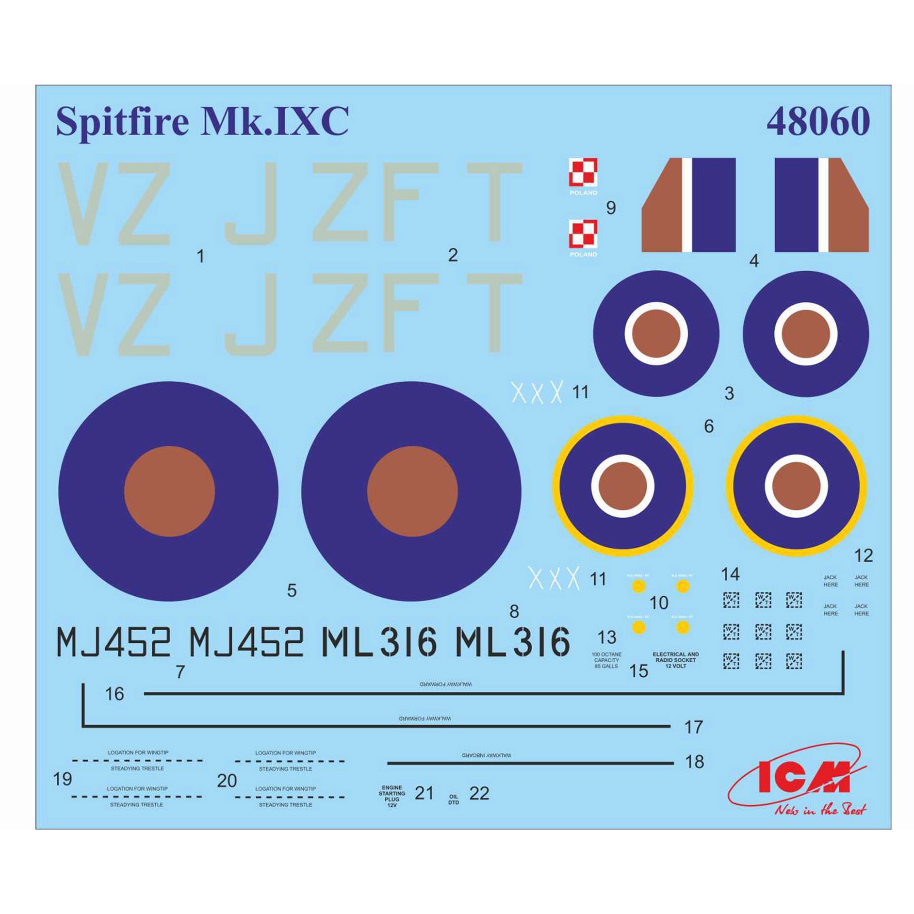 ICM 48060 model kit 1:48 Spitfire Mk.IXC 
