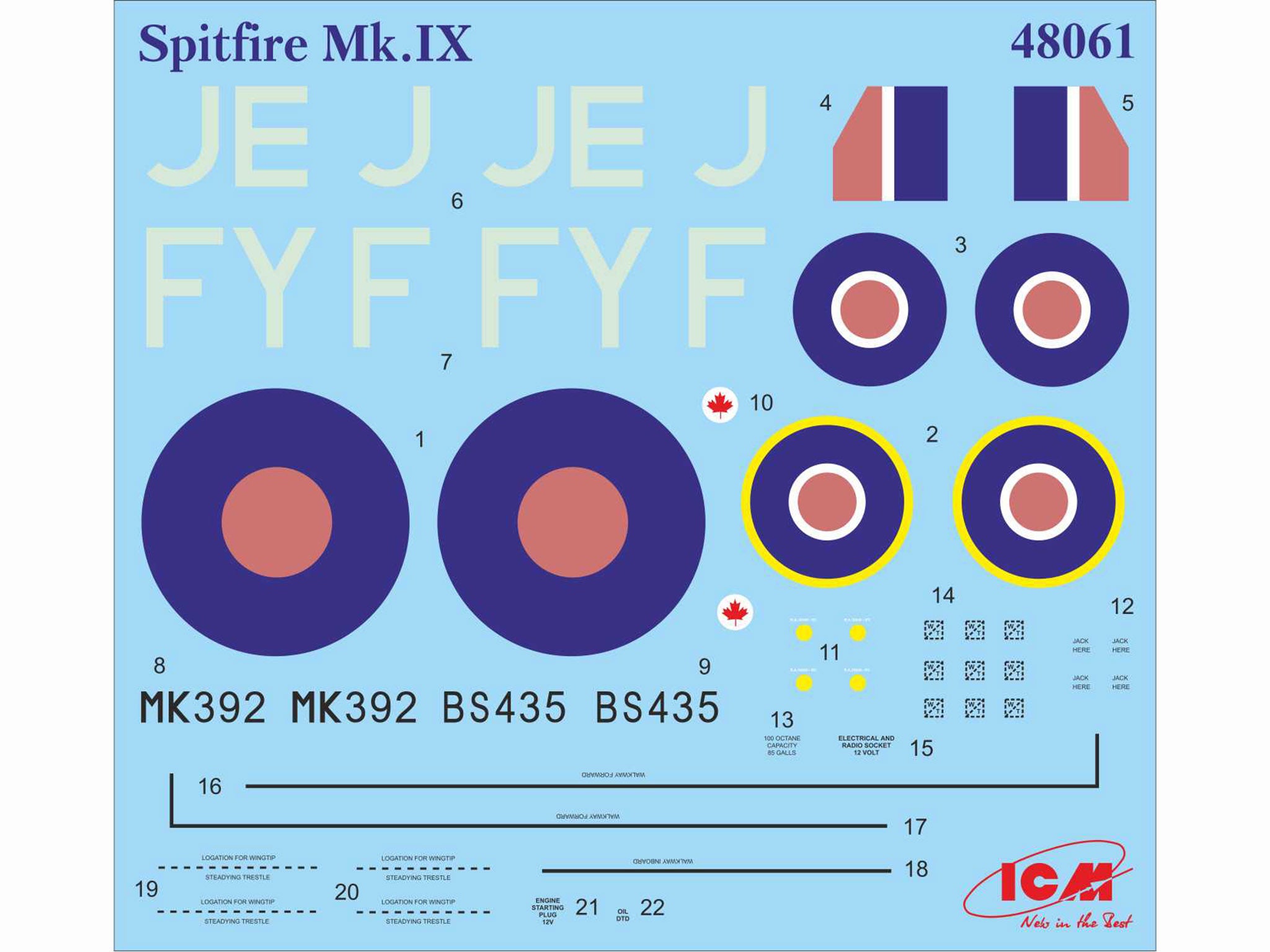 ICM 48061 Plastic model Scale 1:48 Spitfire Mk.IX WWII RAF fighter models kits