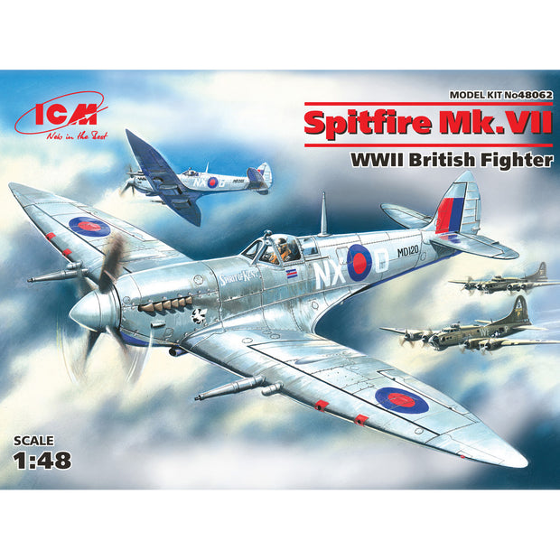ICM 48062 Plastic model kit aircraft Scale 1:48 Spitfire Mk.VII WWII RAF fighter