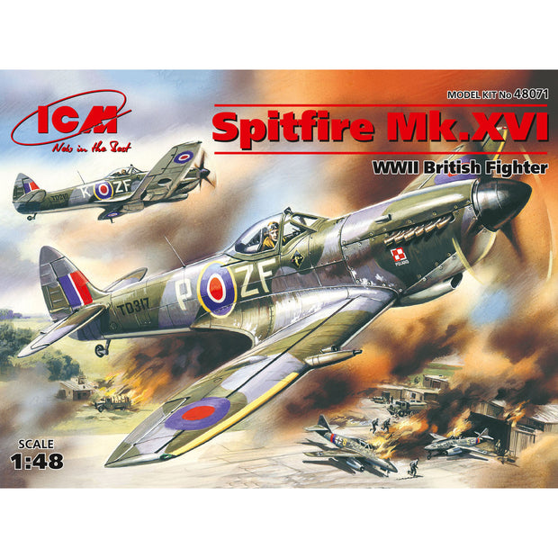 ICM 48071 Plastic model kit aircraft Scale 1:48 Spitfire Mk.XVI WWII fighter