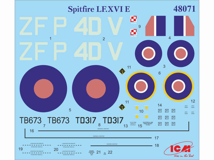 ICM 48071 Plastic model kit aircraft Scale 1:48 Spitfire Mk.XVI WWII fighter