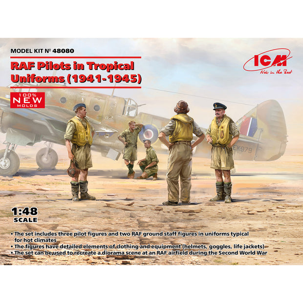 RAF Pilots in Tropical Uniforms (1941-1945) 1:48 ICM 48080 - Plastic Figures Kit