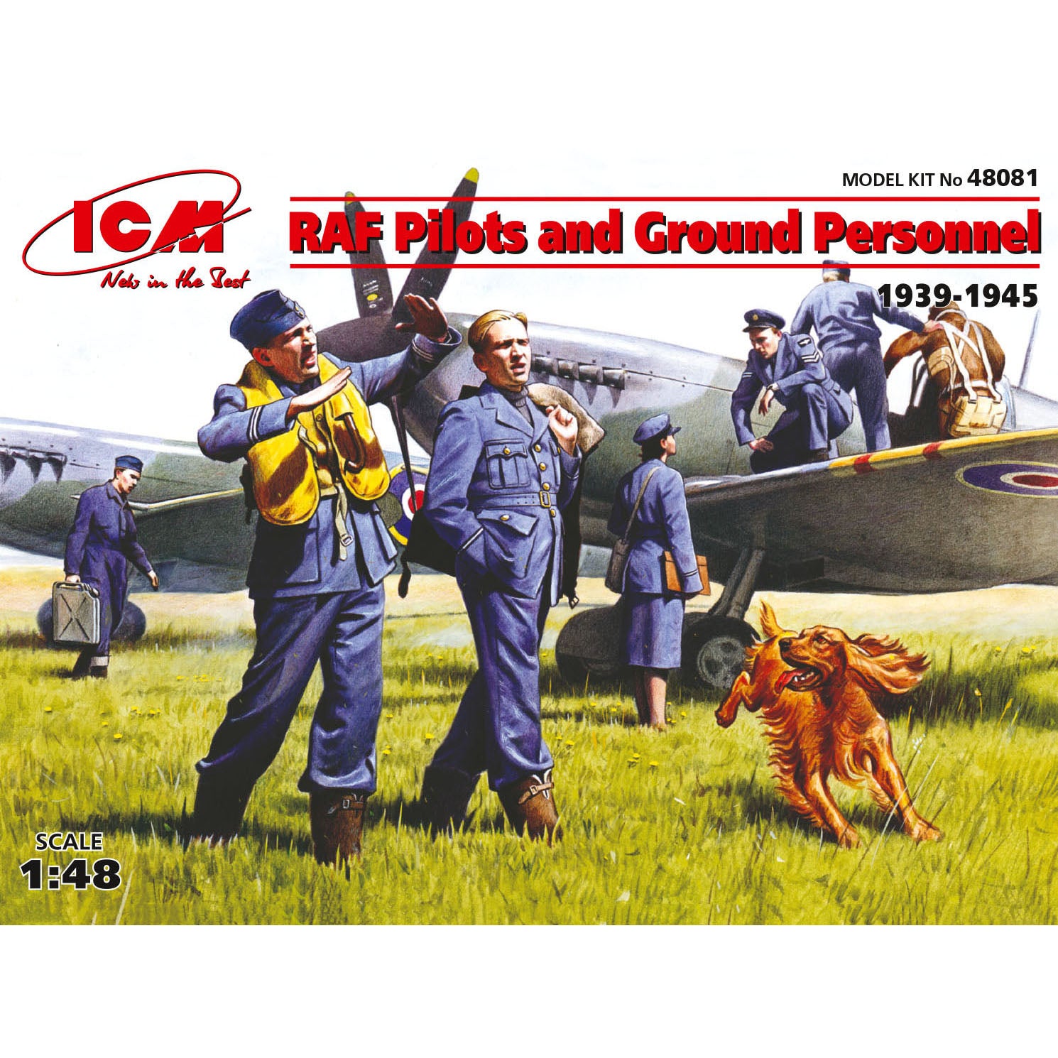 ICM 48081 Plastic model kit Scale 1:48 WWII RAF pilots and ground personnel