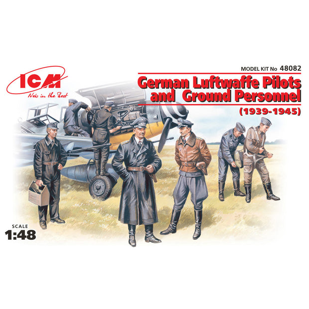 ICM 48082 Plastic model kit 1:48 WWII German Luftwaffe Pilots + Ground Personnel