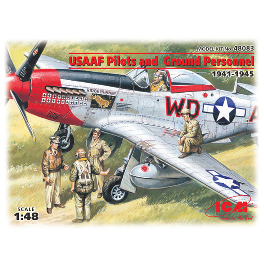 ICM 48083 Plastic model kit 1:48 WWII US Pilots and Technics model kits plastic