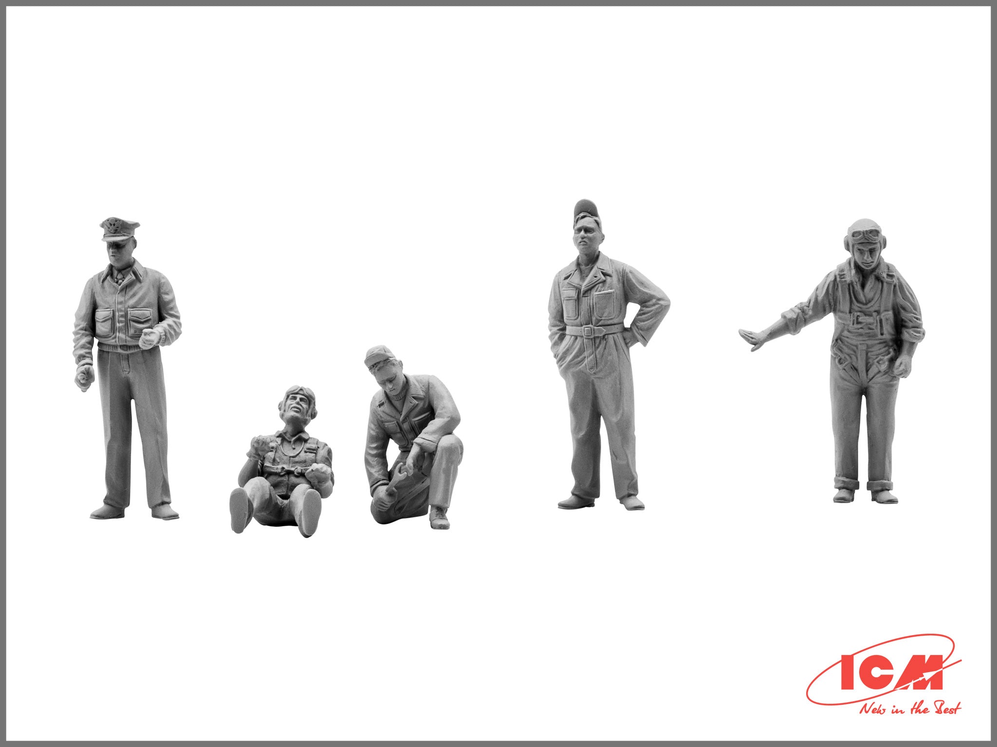 ICM 48083 Plastic model kit 1:48 WWII US Pilots and Technics model kits plastic