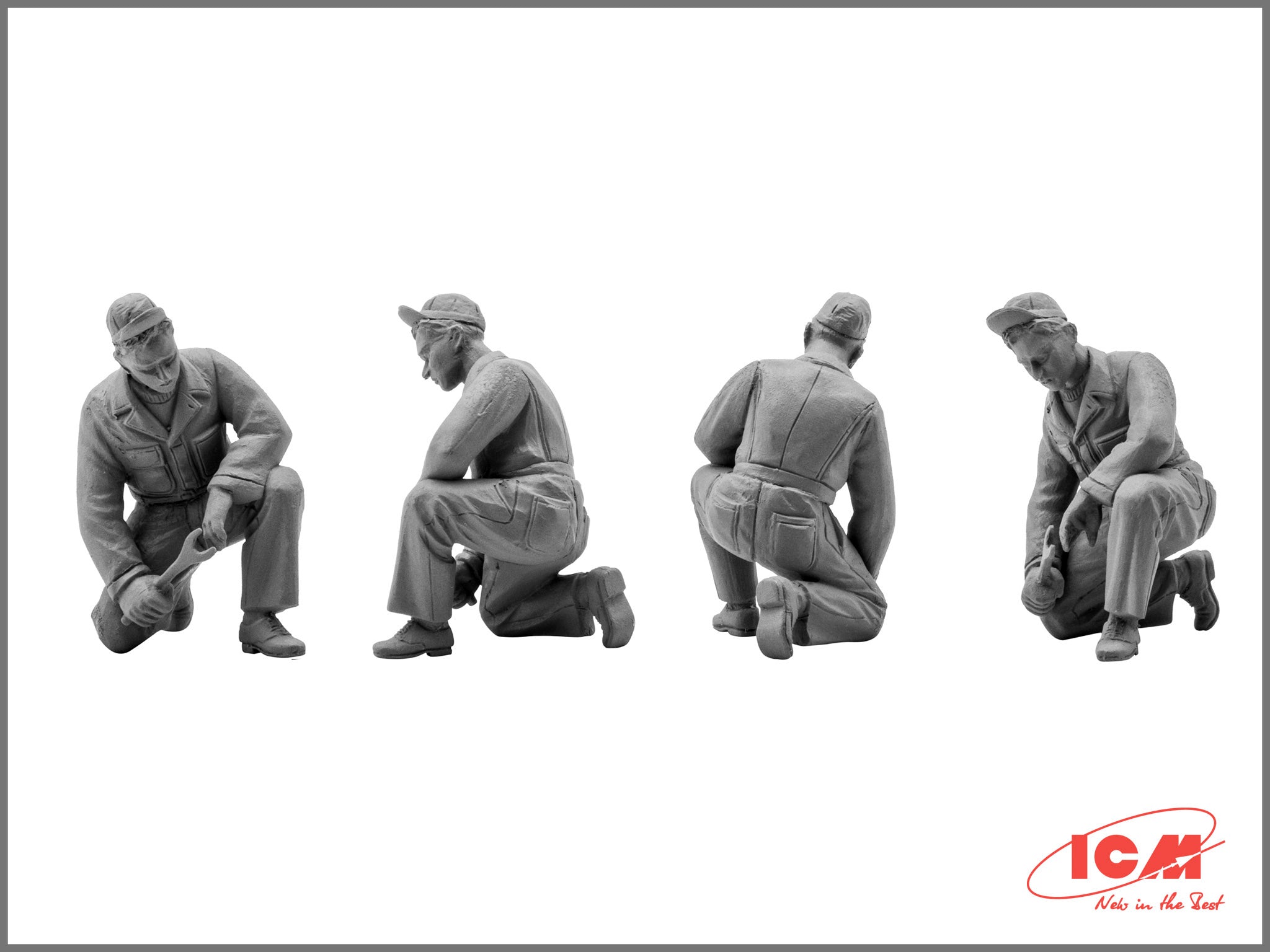 ICM 48083 Plastic model kit 1:48 WWII US Pilots and Technics model kits plastic