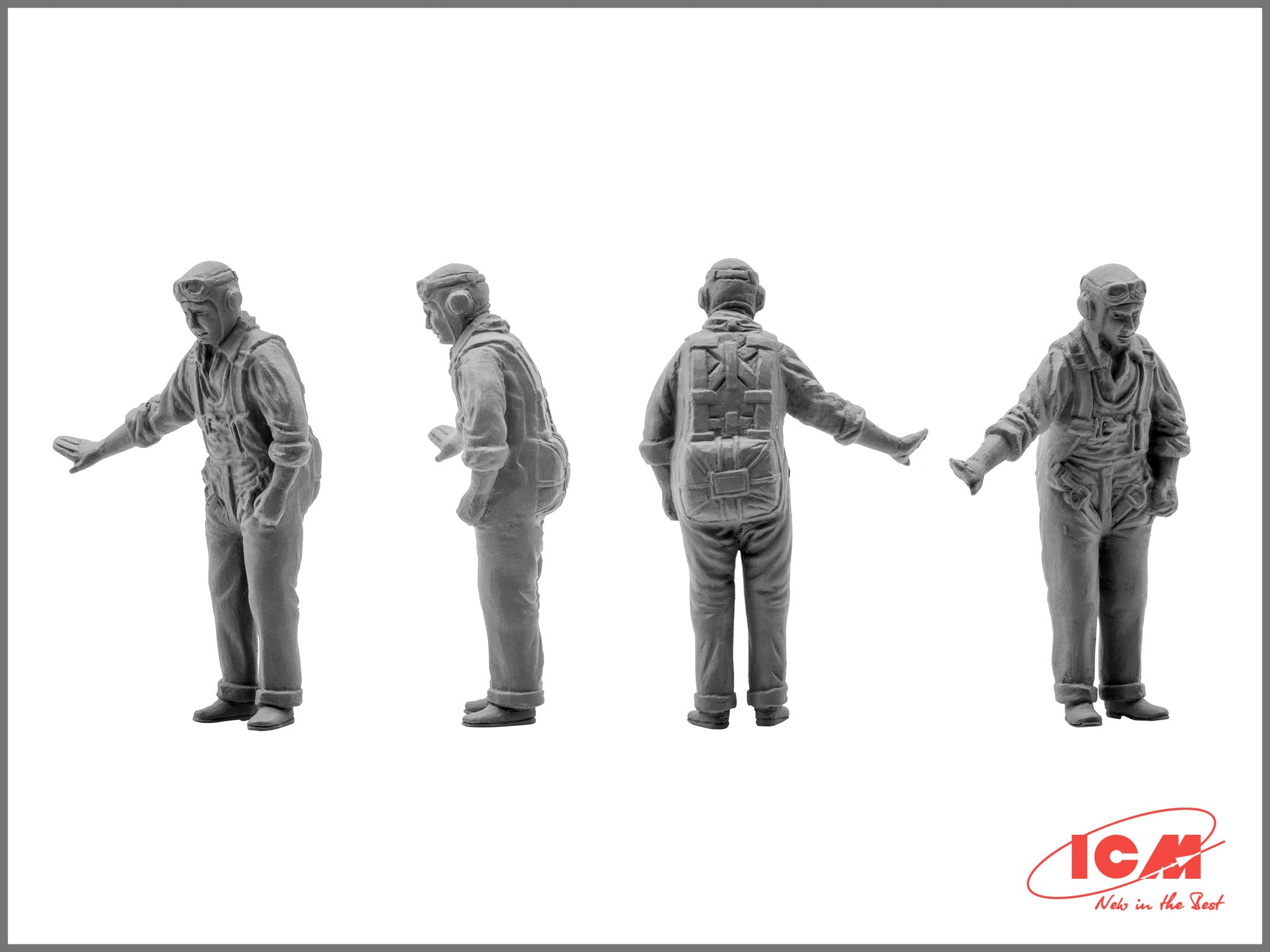 ICM 48083 Plastic model kit 1:48 WWII US Pilots and Technics model kits plastic