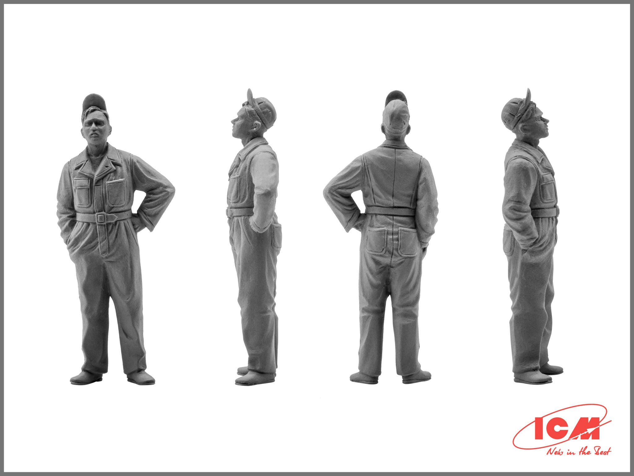 ICM 48083 Plastic model kit 1:48 WWII US Pilots and Technics model kits plastic