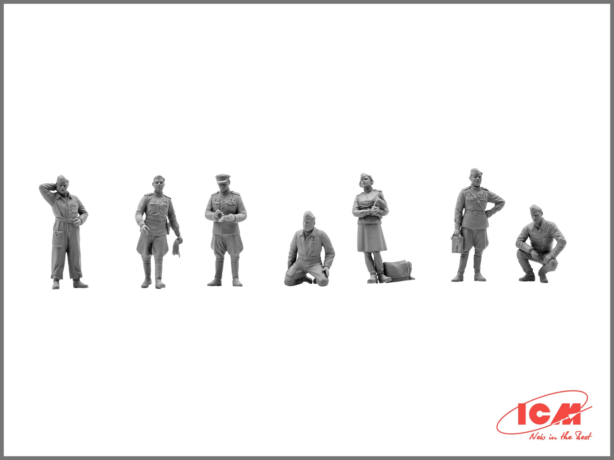 ICM 48084 Plastic model kit Scale 1:48 WWII Soviet Pilots and Technics 1943-1945