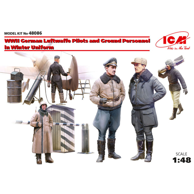 ICM 48086 model kit 1:48 WWII Luftwaffe pilots and ground personnel (5 figures)