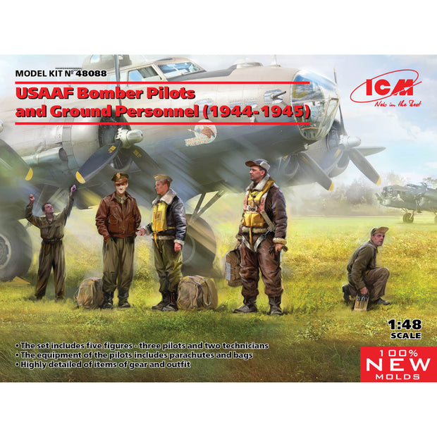 ICM 48088 Plastic model 1:48 USAAF Bomber Pilots and Ground Personnel 1944-1945