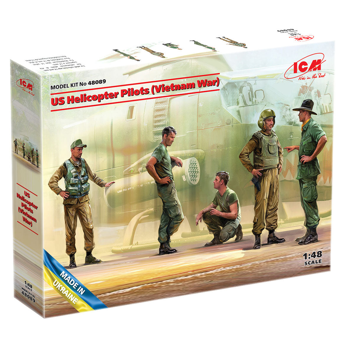 ICM 48089 Plastic model kit figures Scale 1:48 US Helicopter Pilots Vietnam War