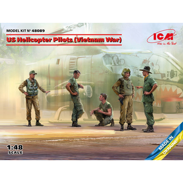 ICM 48089 Plastic model kit figures Scale 1:48 US Helicopter Pilots Vietnam War