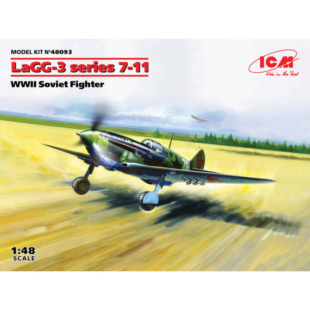 ICM 48093 Plastic model kit aircraft 1:48 LaGG-3 serie 7-11 WWII Soviet fighter