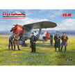 I-153 Luftwaffe with Pilots and Ground Personnel Scale 1:48 ICM48094 Plastic Model Aircraft Kit