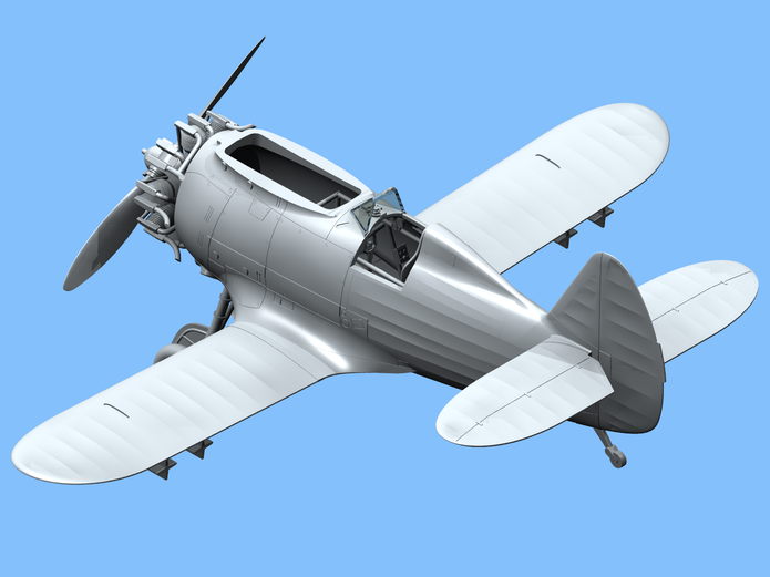 ICM48095 Plastic model kit aircraft 1:48 I153 Chaika WWII Soviet Biplane Fighter