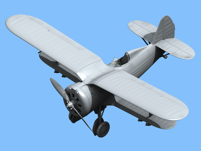 ICM48095 Plastic model kit aircraft 1:48 I153 Chaika WWII Soviet Biplane Fighter