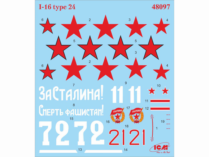 ICM 48097 Plastic model kit aircraft Scale 1:48 WWII Soviet Fighter I-16 type 24