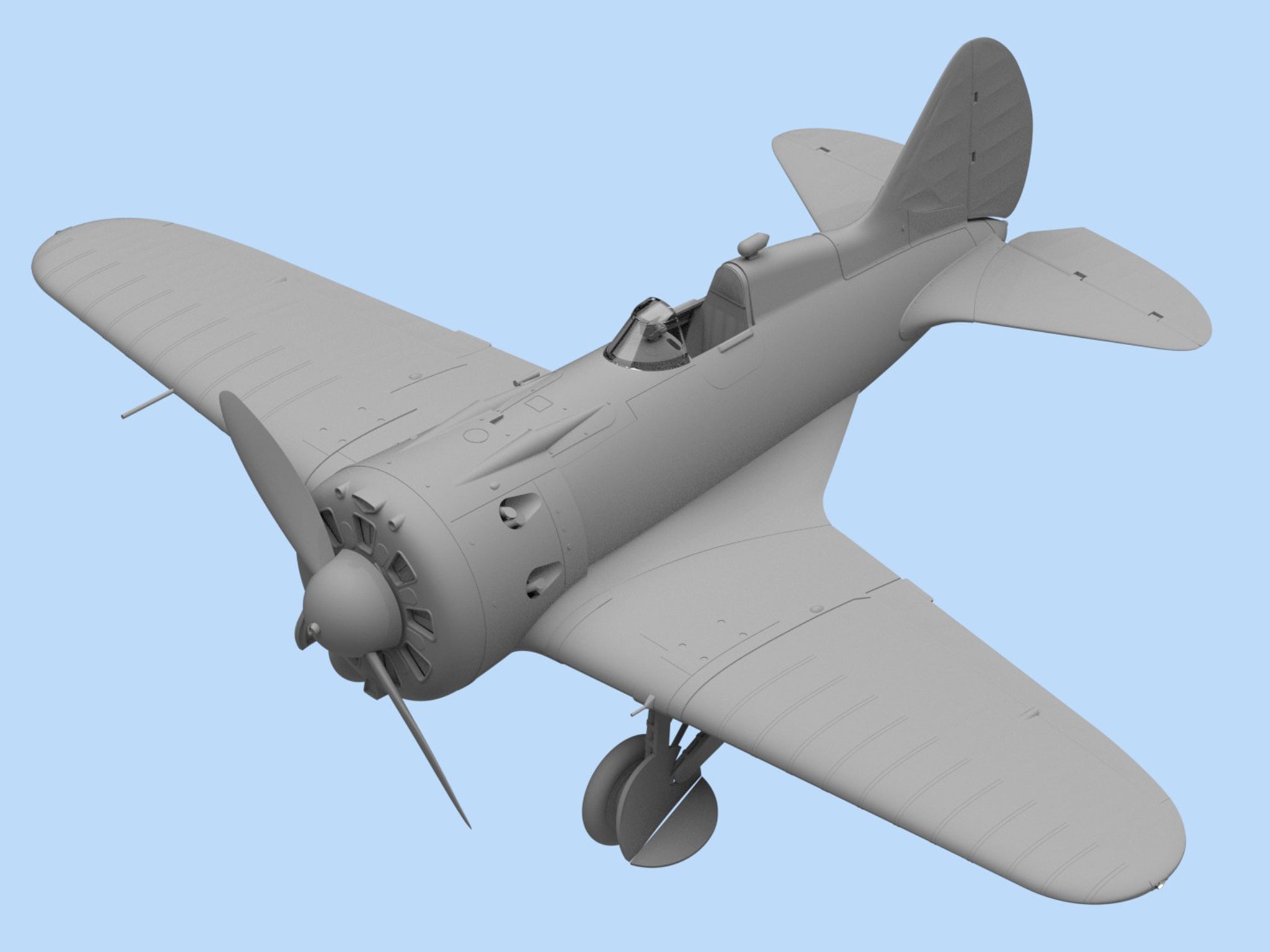 ICM 48097 Plastic model kit aircraft Scale 1:48 WWII Soviet Fighter I-16 type 24