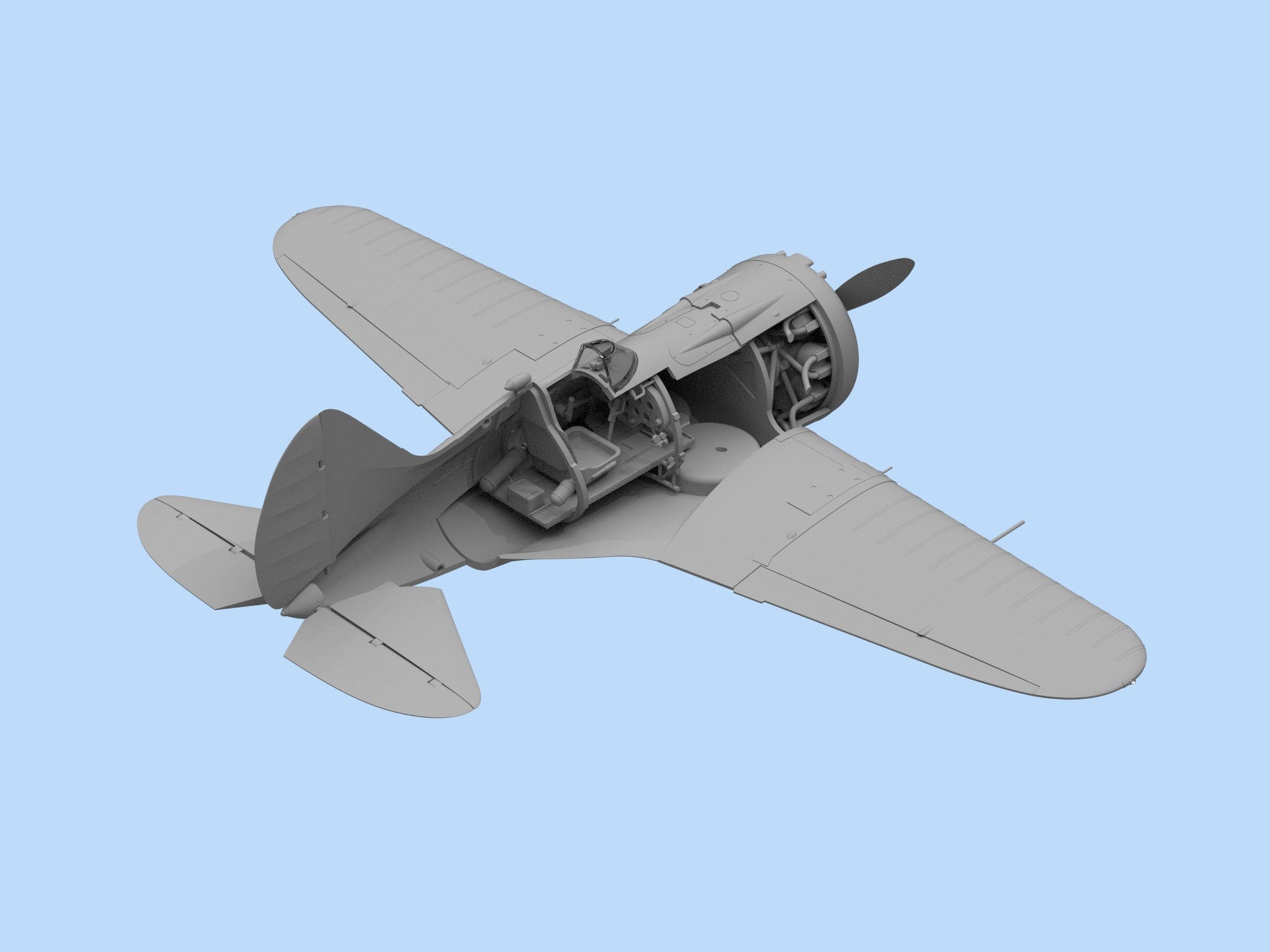 ICM 48097 Plastic model kit aircraft Scale 1:48 WWII Soviet Fighter I-16 type 24