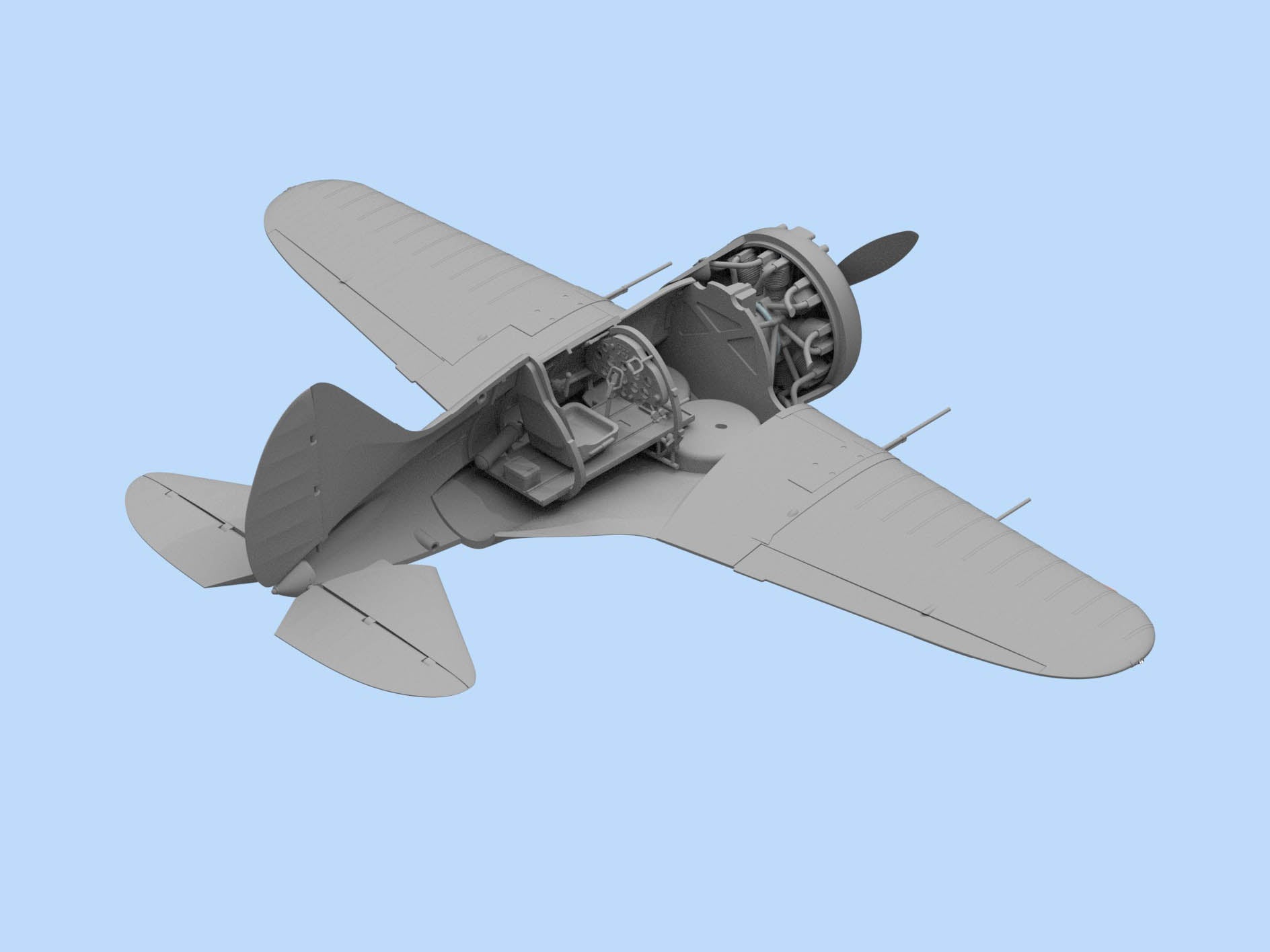 ICM 48098 Plastic model kit Scale aircraft 1:48 WWII Soviet Fighter I-16 type 28