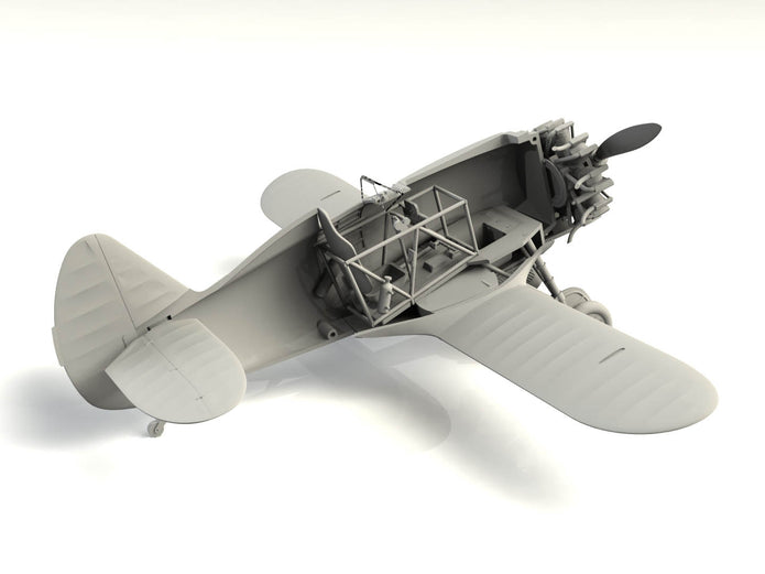 ICM 48099 Plastic model kit aircraft 1:48 I-153 WWII China Guomindang AF Fighter