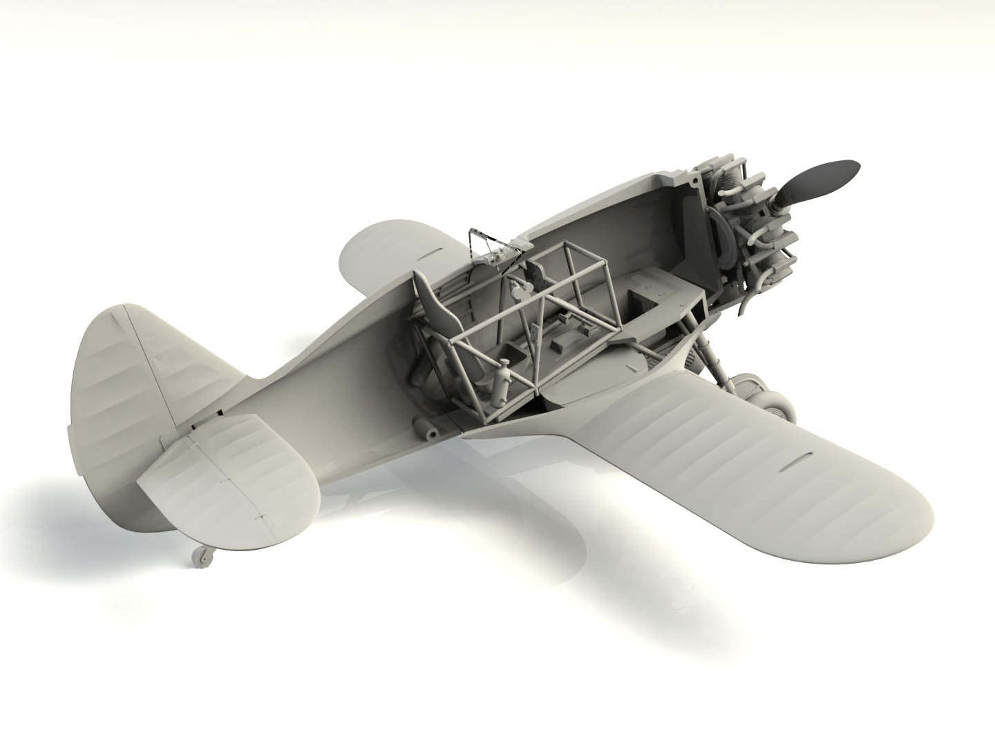 ICM 48099 Plastic model kit aircraft 1:48 I-153 WWII China Guomindang AF Fighter