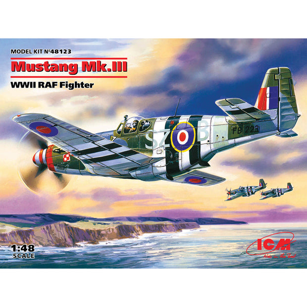 ICM 48123 Plastic model kit 1:48 Mustang Mk.III WWII RAF fighter - modelling kit