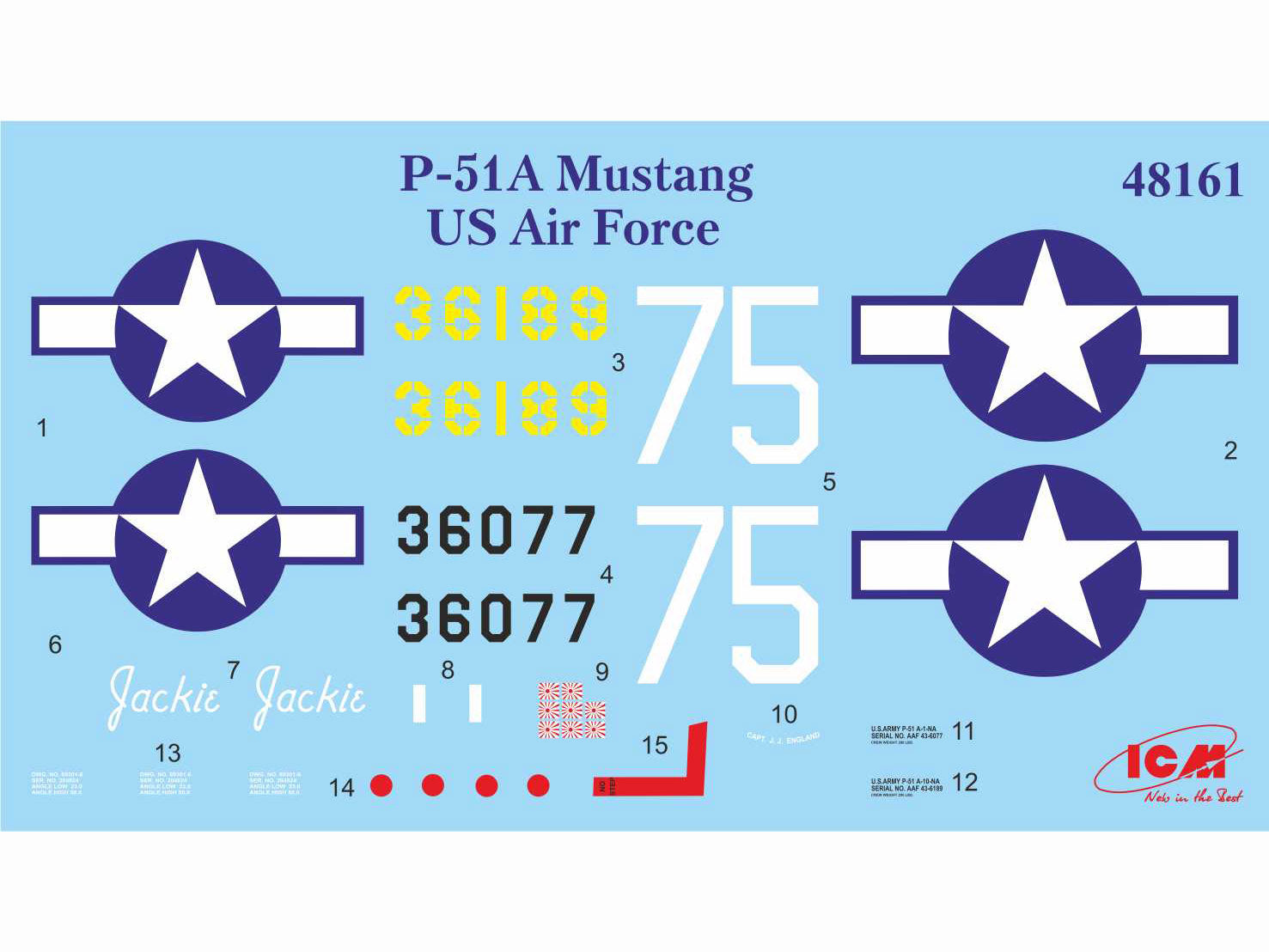 ICM 48161 Plastic model kit aircraft Scale 1:48 Mustang P-51A WWII USAF fighter