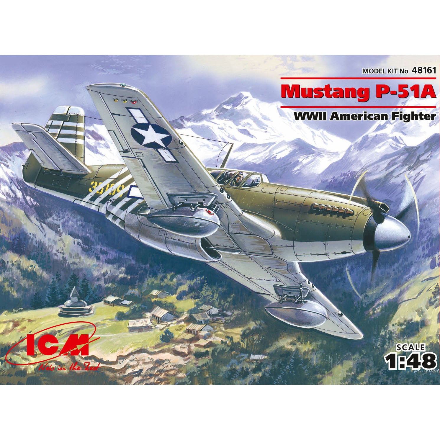 ICM 48161 Plastic model kit aircraft Scale 1:48 Mustang P-51A WWII USAF fighter