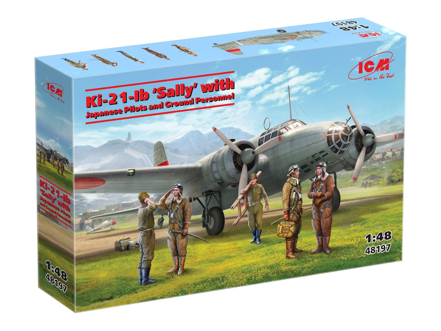 Ki-21-Ib ‘Sally’ with Japanese Pilots and Ground Personnel Scale 1:48 ICM48197 Plastic Model Aircraft Kit