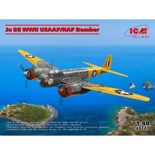 Ju 88 WWII USAAF/RAF Bomber Scale 1:48 ICM48227 Plastic Model Aircraft Kit