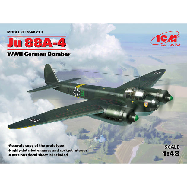 ICM 48233 Plastic aircraft model kit Scale 1:48 Ju 88A-4, WWII German Bomber