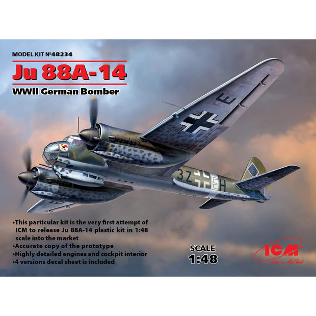 ICM 48234 Plastic model aircraft 1:48 Ju 88A-14, WWII German Bomber kits model