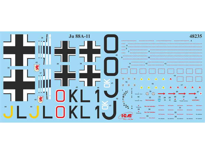 ICM 48235 Plastic model aircraft kit Scale 1:48 Ju 88A-11, WWII German bomber