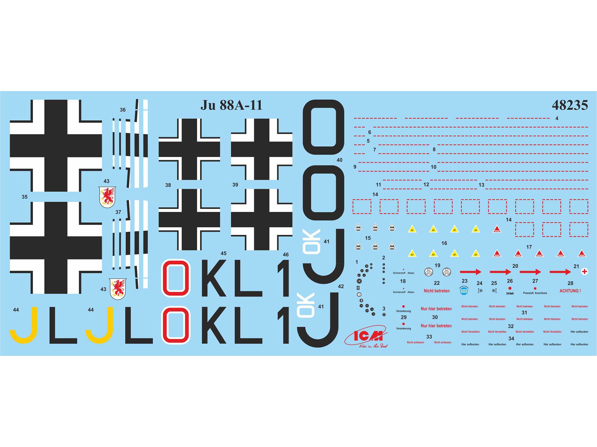 ICM 48235 Plastic model aircraft kit Scale 1:48 Ju 88A-11, WWII German bomber
