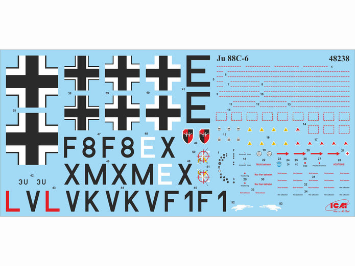 ICM 48238 Plastic model kit aircraft 1:48 Ju 88С-6, WWII German Heavy Fighter
